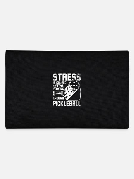 Stress is caused by not playing enough pickleball - Pencil Case - black - Back