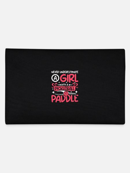 Never underestimate a girl with a Pickleball paddl - Pencil Case - black - Back