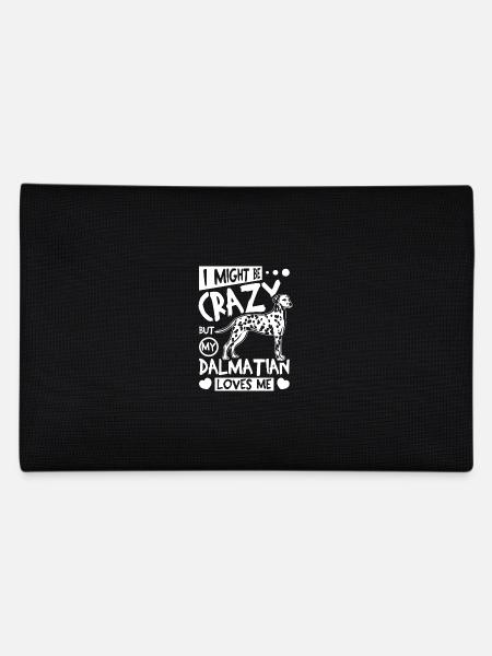I might be crazy but my dalmatian loves me - Pencil Case - black - Back