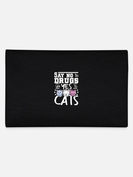 Say No To Drugs Say Yes To Cats Red Ribbon - Federtasche - Schwarz - Hinten