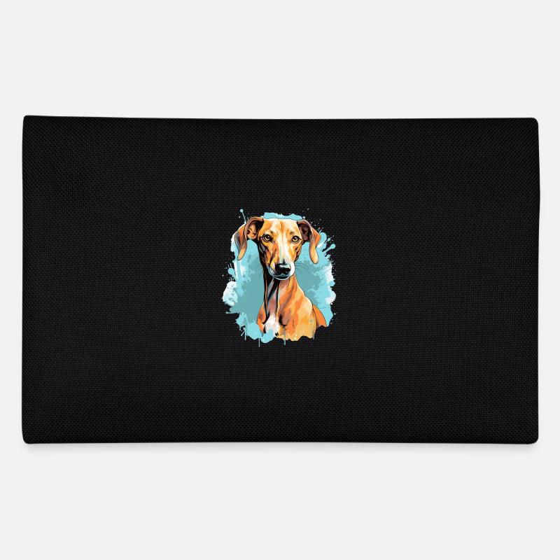 Hund Azawakh - Federtasche - Schwarz