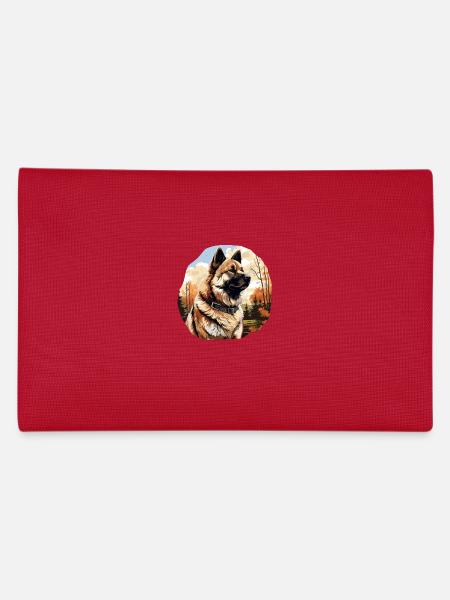 Dog American Akita - Pencil Case - red - Back