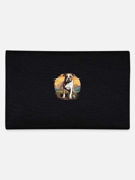 Dog American Bulldog - Pencil Case - black - Back