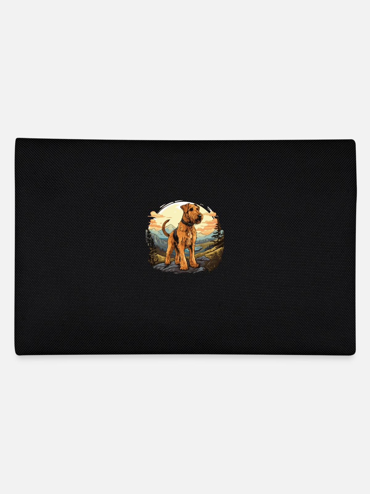 Dog Airedale Terrier - Pencil Case - black - Back