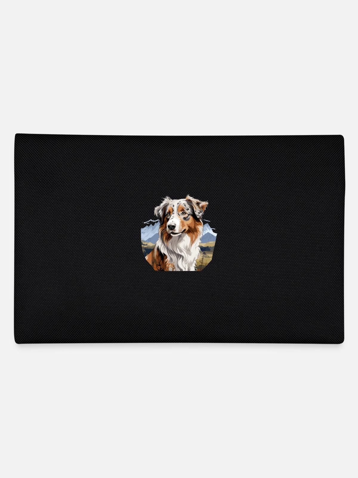 Dog Australian Shepherd - Pencil Case - black - Back