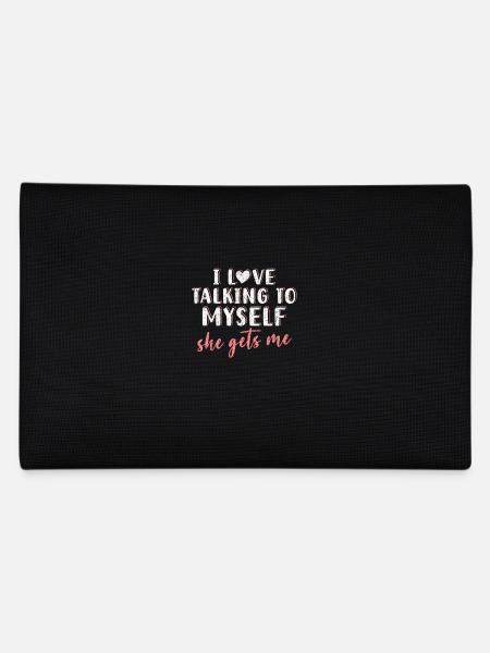 I Love Talking To Myself She Gets Me Introverted - Pencil Case - black - Back