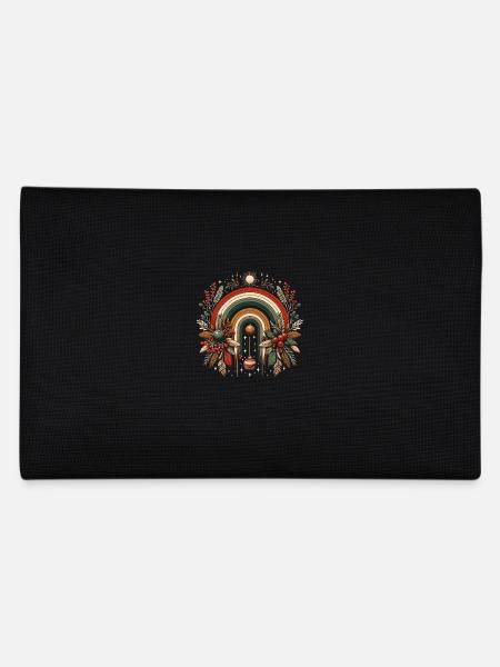 Christmas Wreath Bohemian Rainbow Christmas - Pencil Case - black - Back