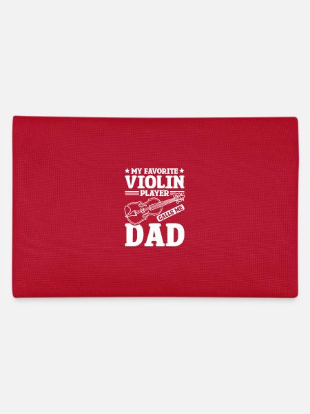 Fathers day My favorite violin player calls me dad - Pencil Case - red - Back