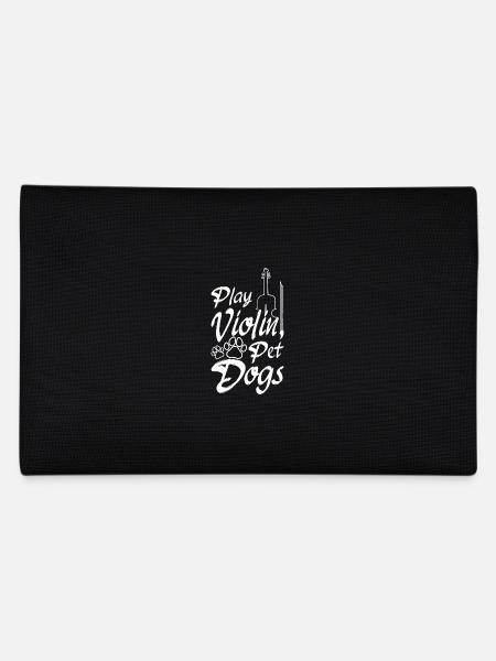 Play violin pet dogs - Pencil Case - black - Back