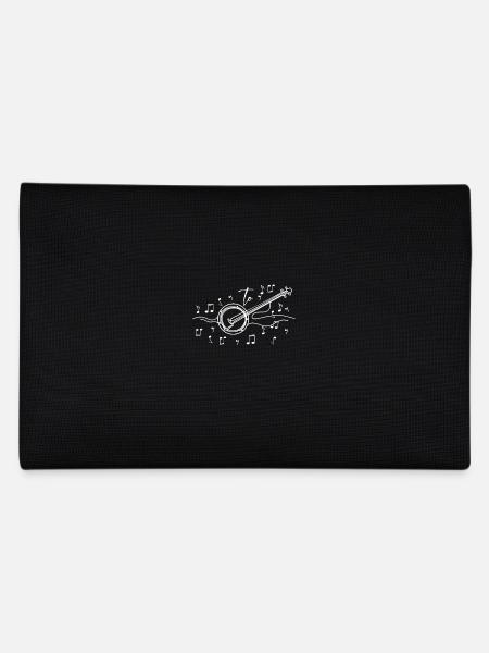 Drawn sketched and painted music notes banjo - Pencil Case - black