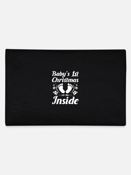 Becoming a Mom or Mommy, Baby's 1st christmas - Pencil Case - black - Back