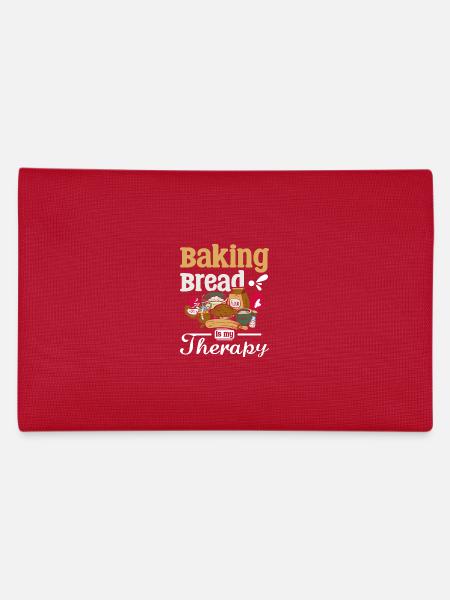 Baking bread is my therapy - Pencil Case - red - Back