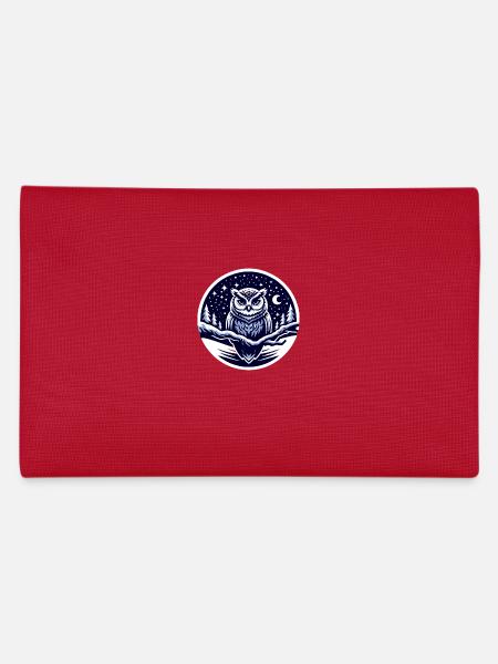 Tranquil Owl Night: Sternenklare Wintereleganz - Federtasche - Rot - Hinten