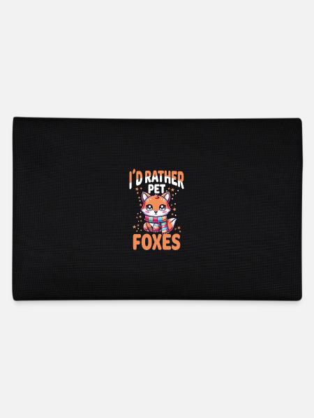 Charmanter Kawaii-Fuchs mit Schal - I'd Rather Pet - Federtasche - Schwarz - Hinten