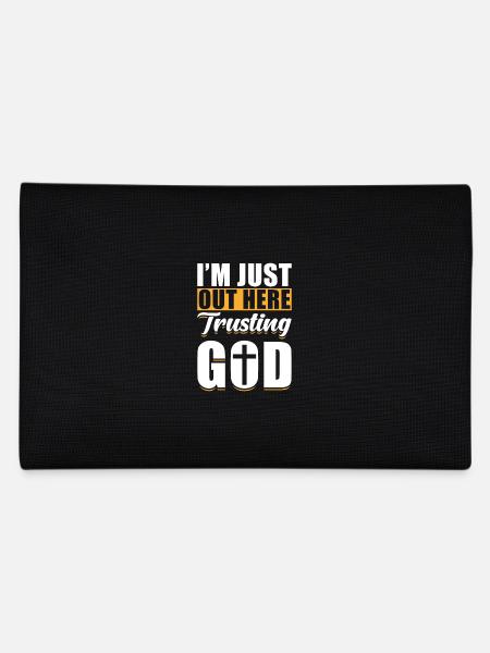 God Jesus Christian I´m Just Out Here Trusting God - Pencil Case - black - Back