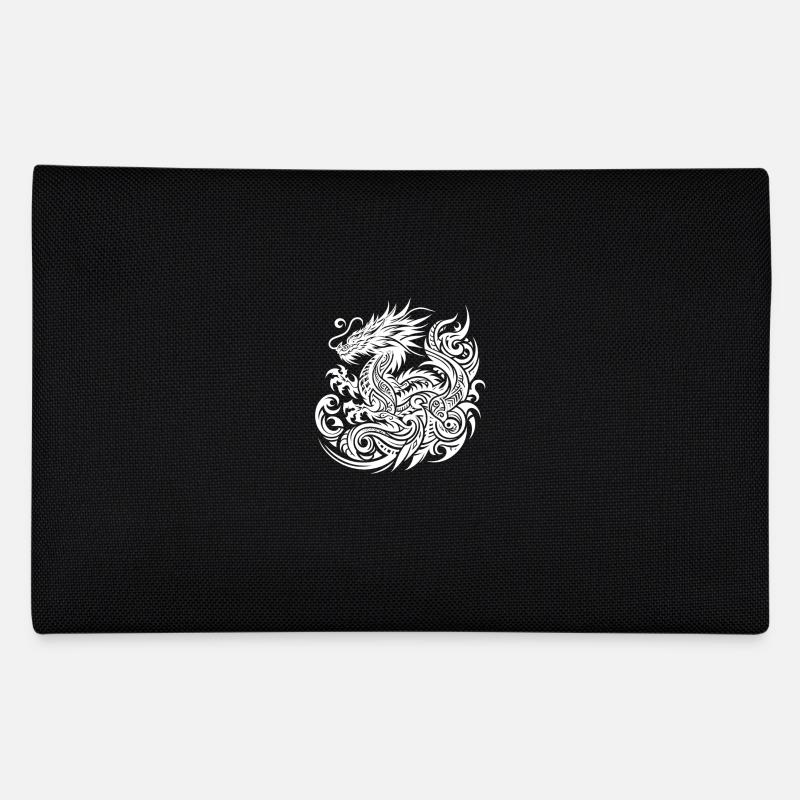 Drachen-Stammes-Tattoo Kunstvolles Symbol-Design - Federtasche - Schwarz