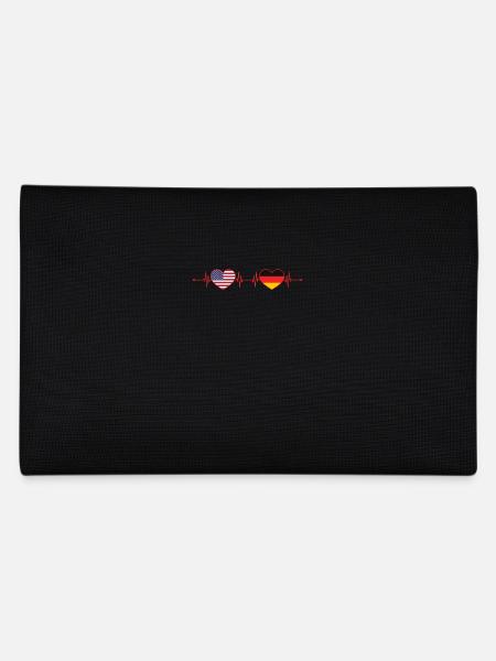USA Germany Heartbeat American German Heart Flag - Pencil Case - black - Back