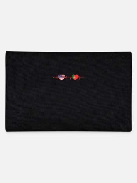 USA Portugal Herzschlag Amerikanisch Portugiesisch - Federtasche - Schwarz - Hinten