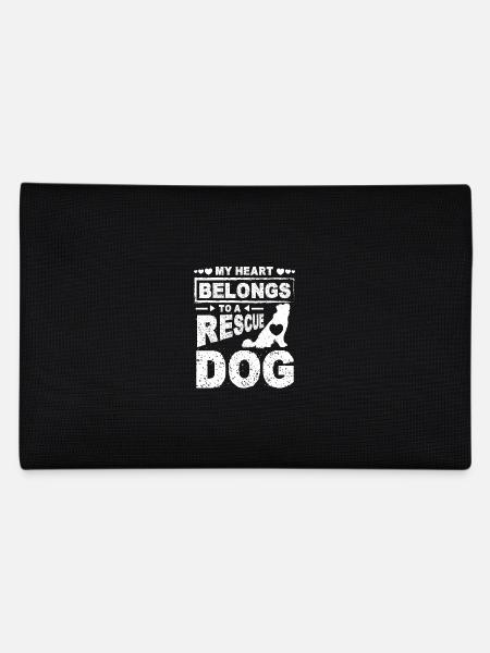 My heart belongs to a rescue dog - Pencil Case - black - Back