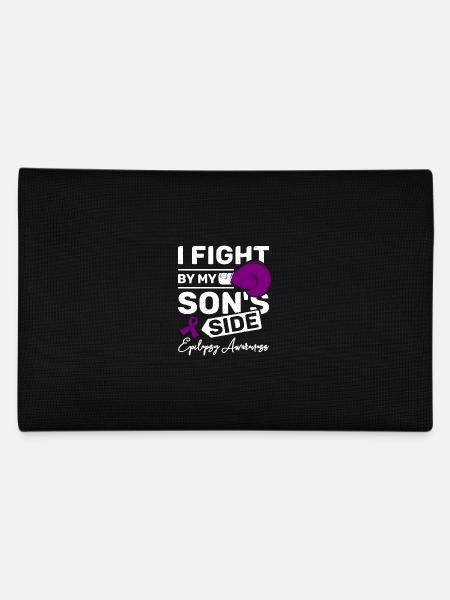 I fight by my son's side, epilepsy awareness - Pencil Case - black - Back
