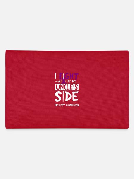 I fight by my uncle's side, epilepsy awareness - Pencil Case - red - Back