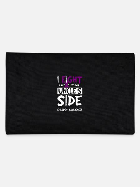 I fight by my uncle's side, epilepsy awareness - Pencil Case - black - Back