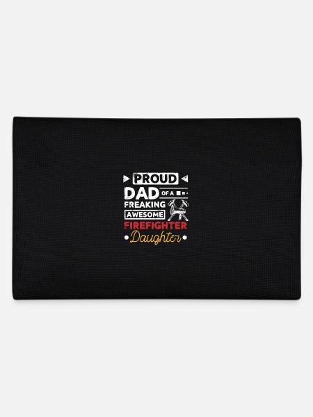 Proud dad of an awesome firefighter daughter - Pencil Case - black - Back