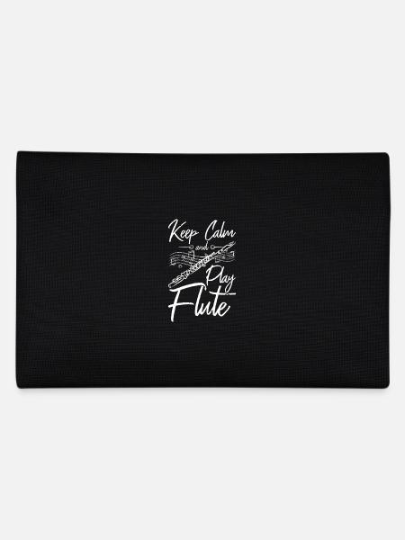 Keep calm and play flute - Pencil Case - black - Back