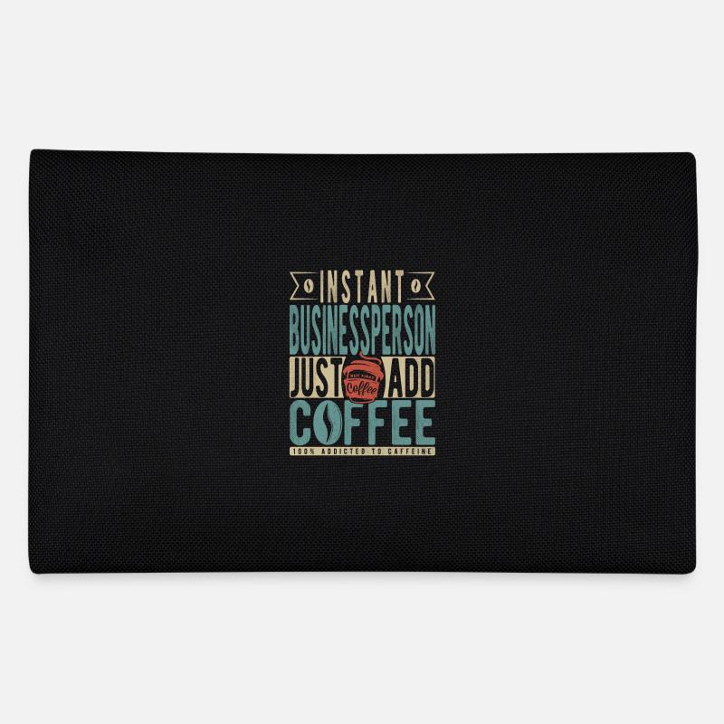 Instant-Geschäftsmann fügt einfach Kaffee hinzu Federtasche