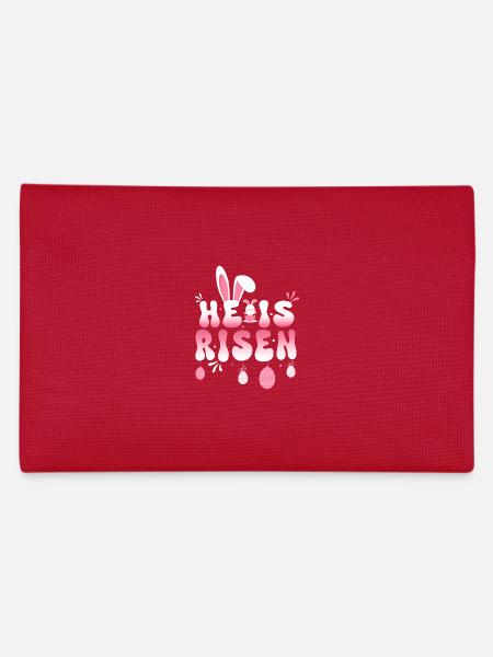 Er ist auferstanden Osterfeier Thema Haseneier - Federtasche - Rot - Hinten