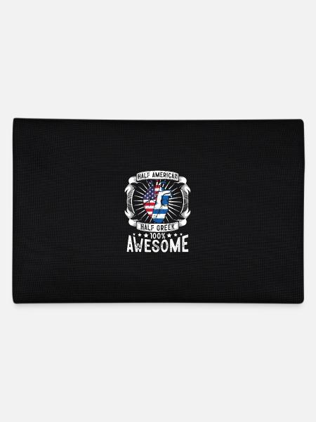 Drapeau grec des États-Unis - moitié américain moitié grec - Trousse - noir - Dos