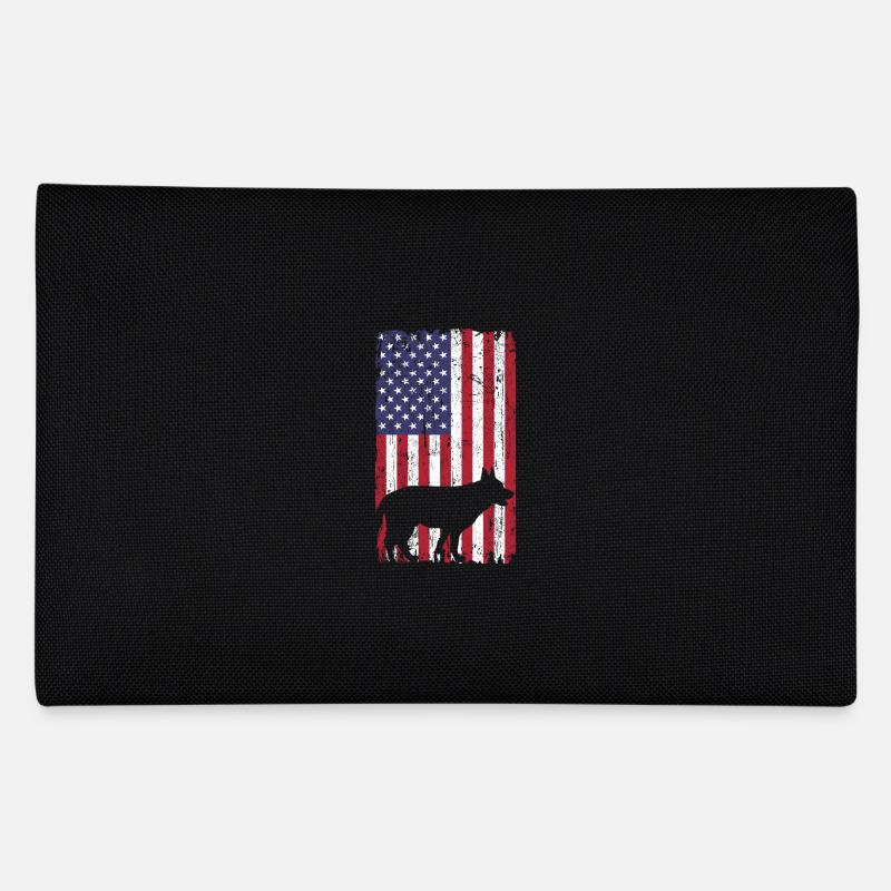 German Shepherd Dog with USA Flag Pencil Case