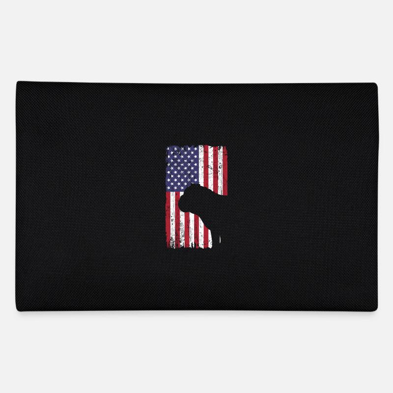 Bulldog Hund mit USA Flagge Federtasche