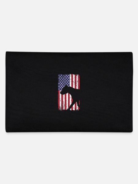 Chien American Staffordshire Terrier avec drapeau américain - Trousse - noir - Dos