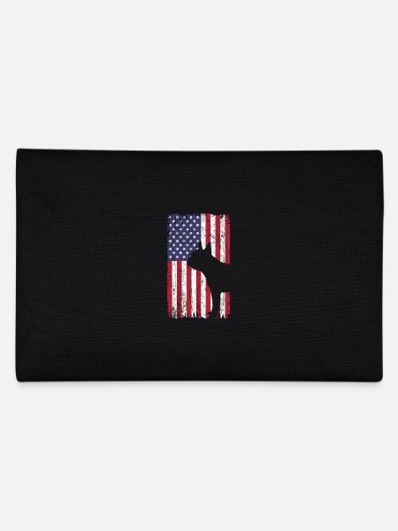 Chien Boston Terrier avec drapeau des États-Unis - Trousse - noir - Dos