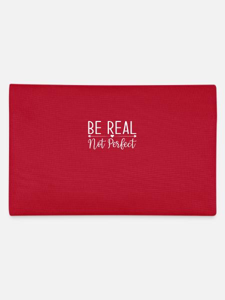 Be Real Not Perfect Motivationsbotschaft - Federtasche - Rot - Hinten