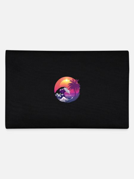 Ocean Sea Wave Sunset Background - Pencil Case - black - Back