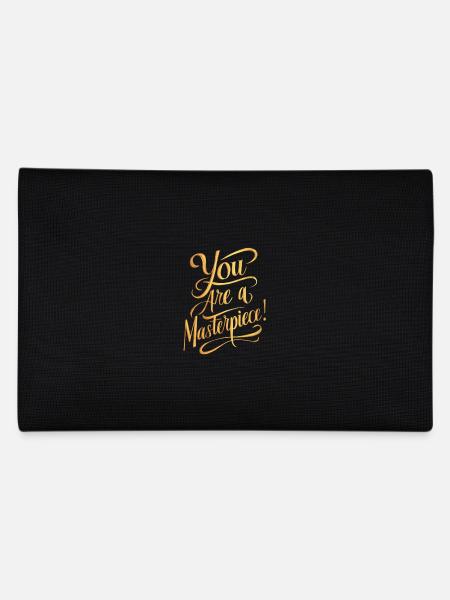Du Bist Ein Meisterwerk Goldschrift - Federtasche - Schwarz - Hinten