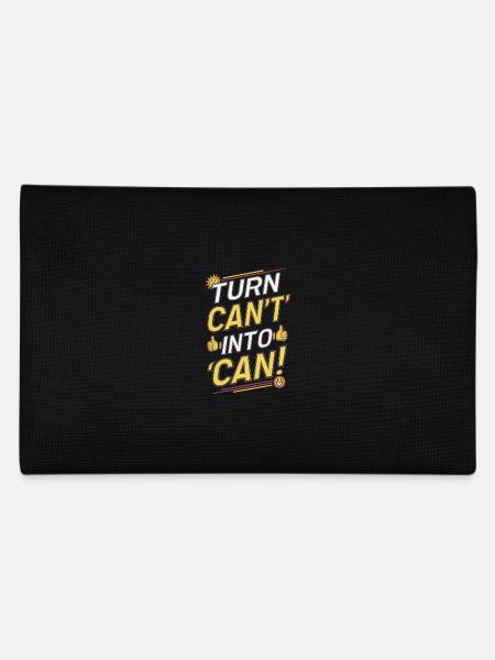 Turn Can't Into Can Motivational Quote - Pencil Case - black - Back