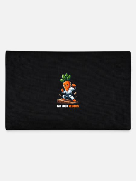 Karate Carrot Motif Eat Your Veggies - Pencil Case - black - Back