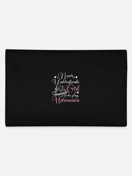 Never underestimate a girl who plays harmonica - Pencil Case - black - Back