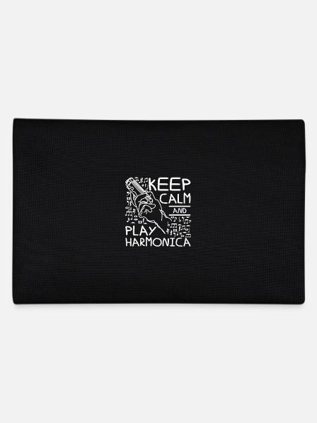 Keep calm and play harmonica - Pencil Case - black - Back