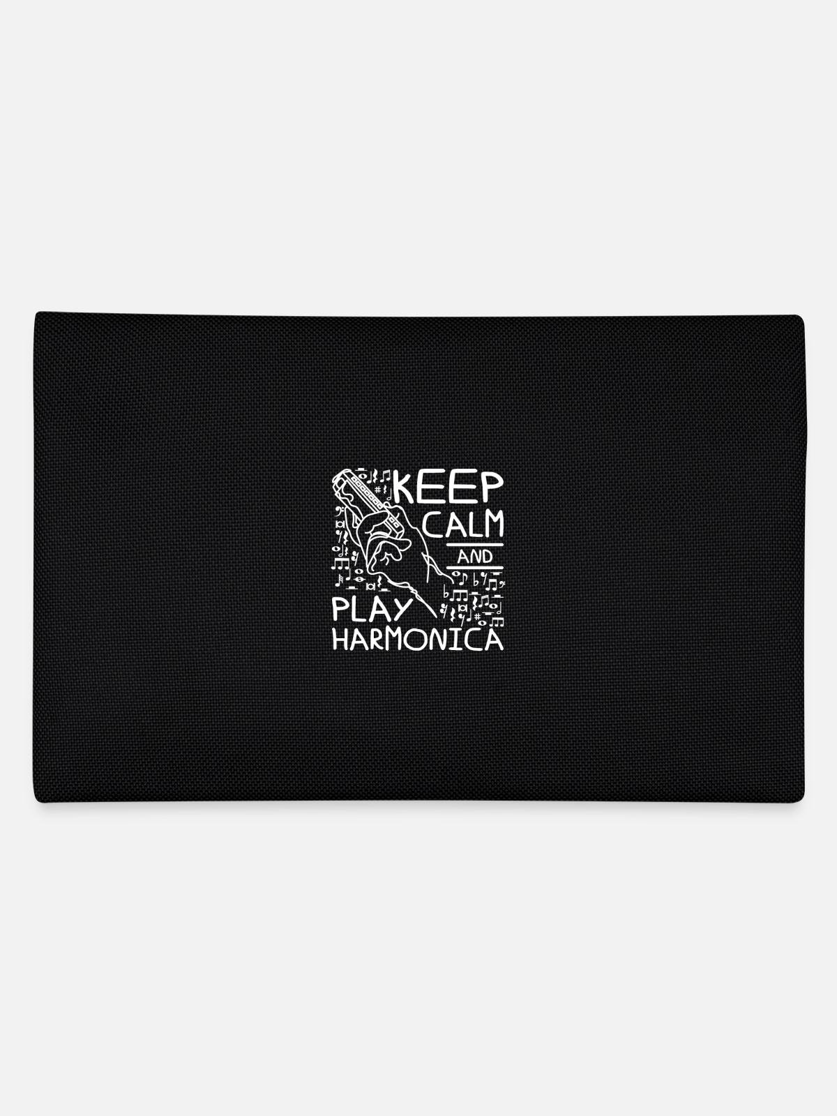 Keep calm and play harmonica - Federtasche - Schwarz - Hinten