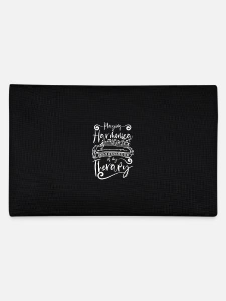 Playing Harmonica is my therapy - Pencil Case - black - Back