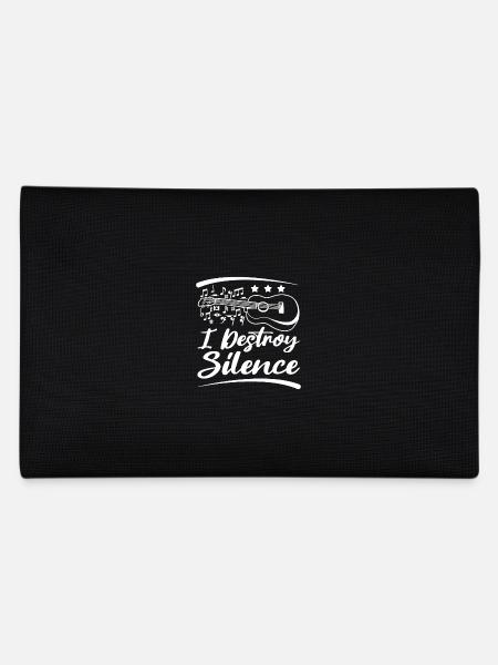 I destroy silence playing ukulele - Pencil Case - black - Back