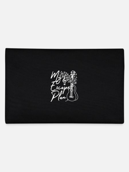 Playing ukulele is my escape plan - Pencil Case - black - Back