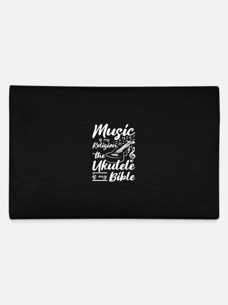 Music is my religion the ukulele is my bible - Pencil Case - black - Back