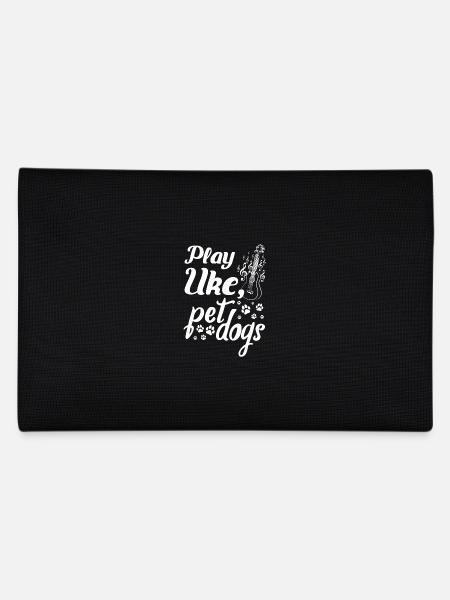 Dog owner Ukulele player Play uke pet dogs - Pencil Case - black - Back