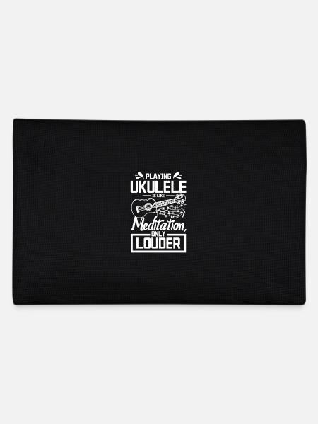 Playing ukulele is like meditation only louder - Pencil Case - black - Back