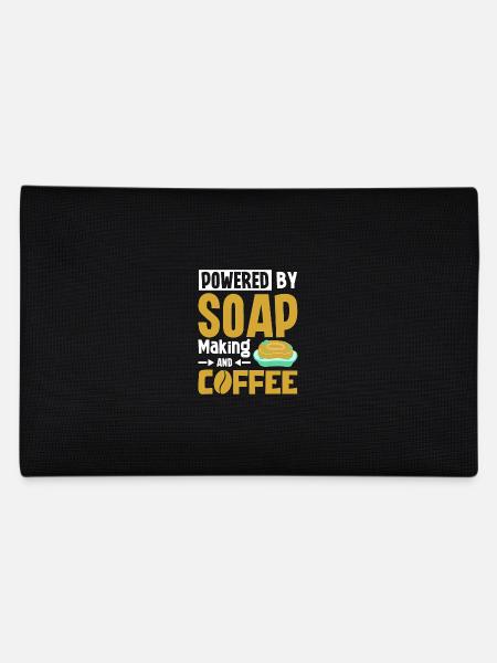 Powered by Soap Making and coffee - Pencil Case - black - Back